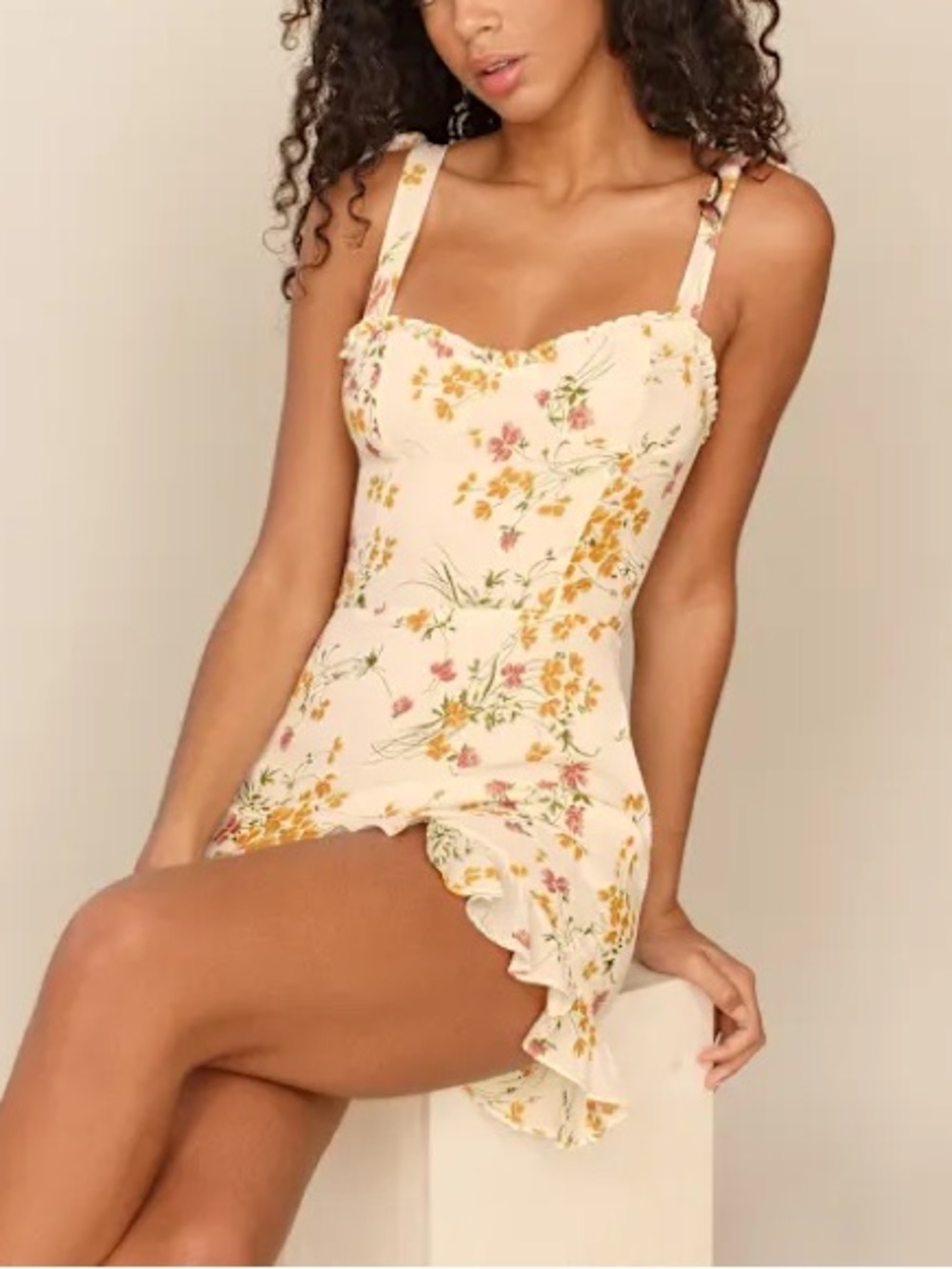 Reformation Christine Ruffle Detail Minidress in Aries 8